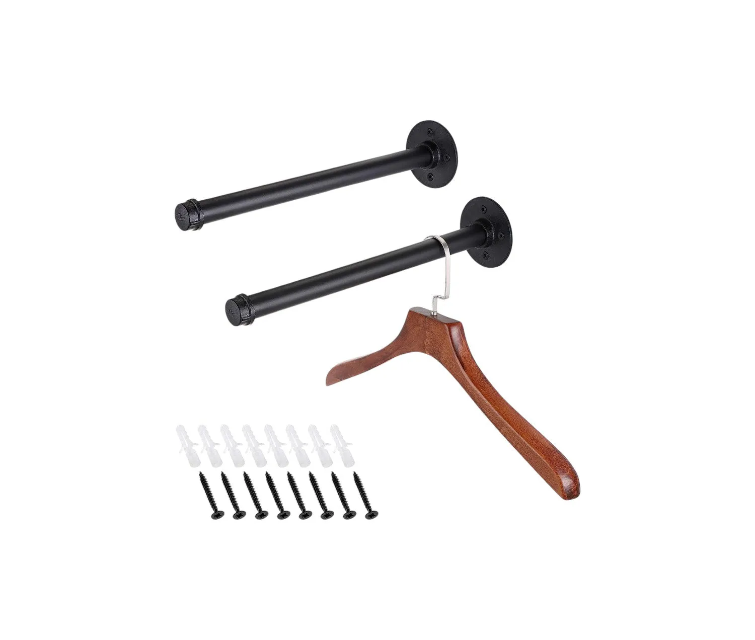 2Pcs Industrial Pipe Clothes Bar-32CM
