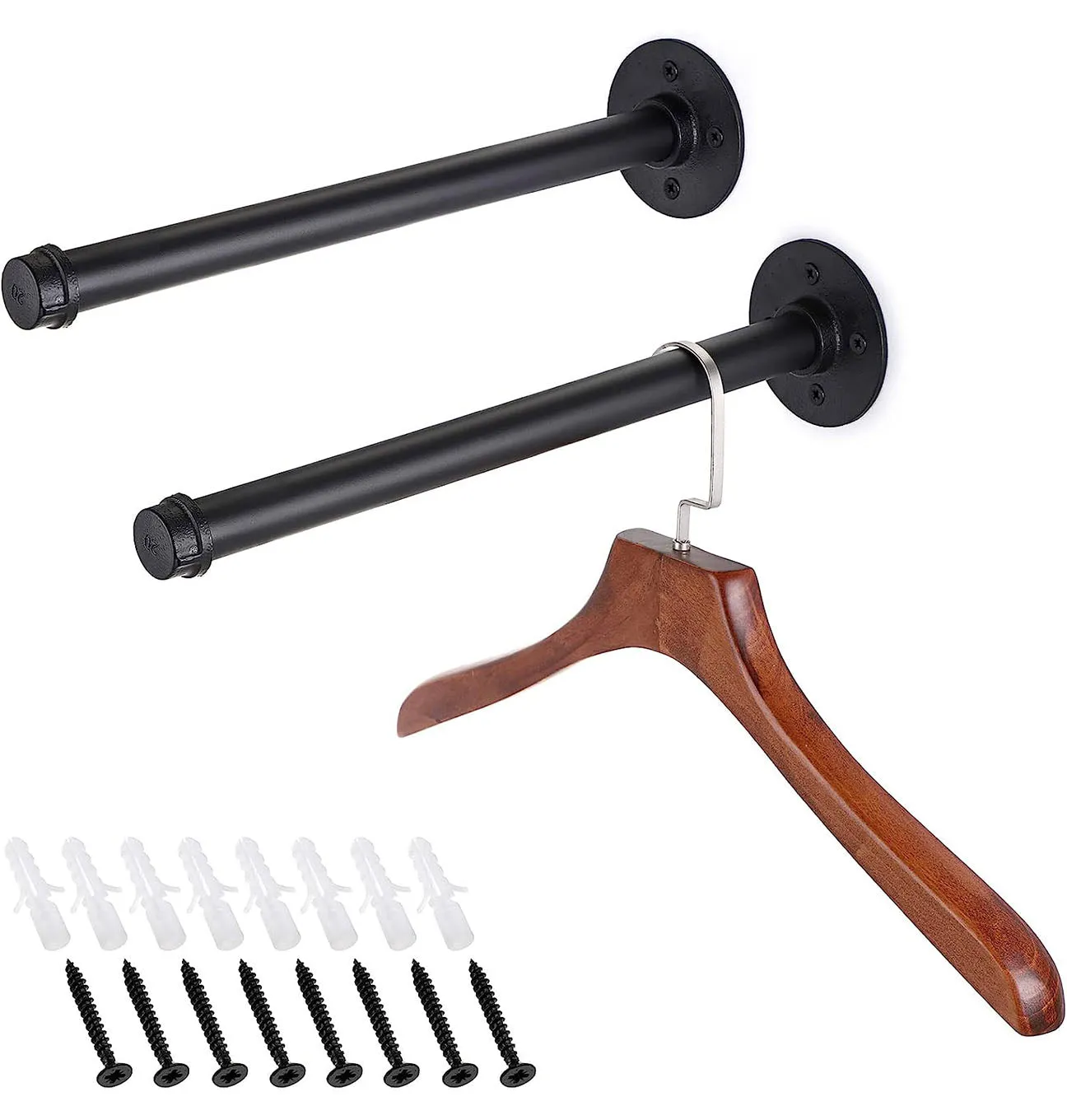 2Pcs Industrial Pipe Clothes Bar-32CM