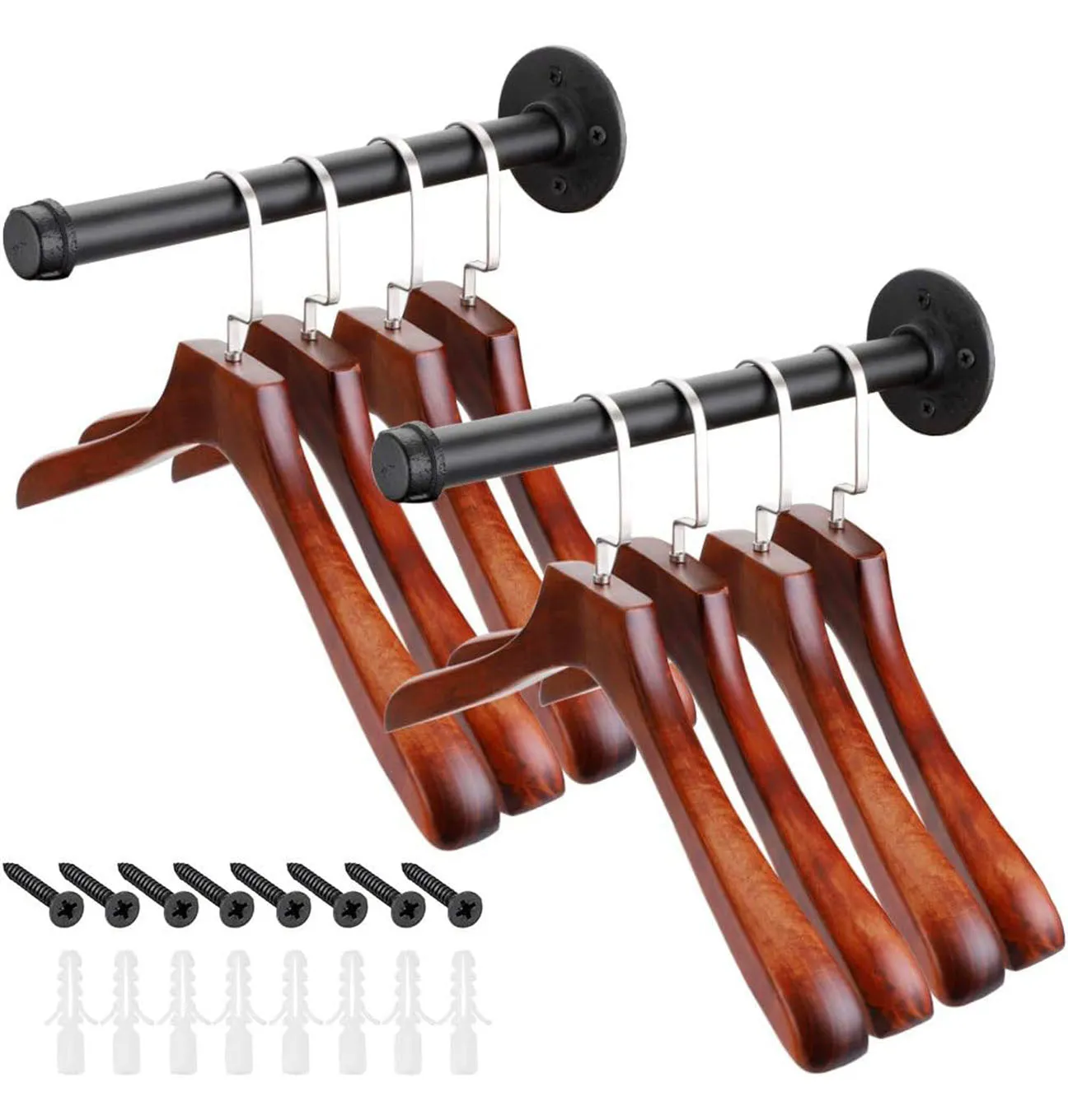 2Pcs Industrial Pipe Clothes Bar-32CM