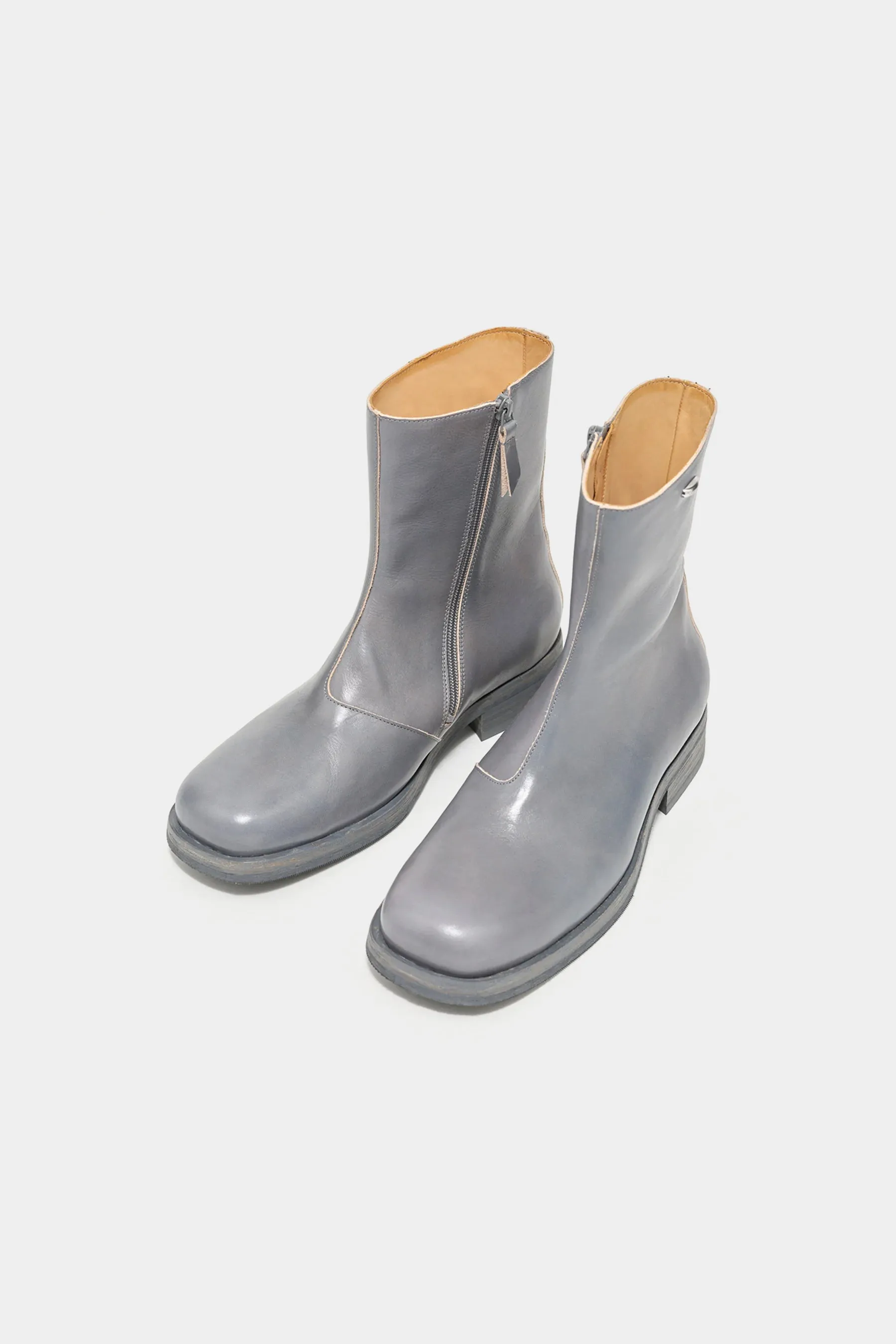 Stylish Deep Sky Blue Leather Camion Boots A2247CDS