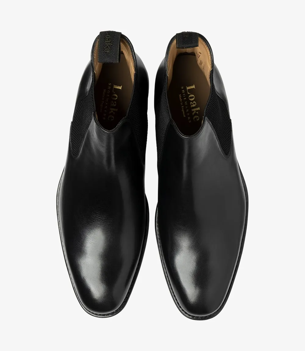 LOAKE Buscot Premium Black Calf Leather Chelsea Boots for Men