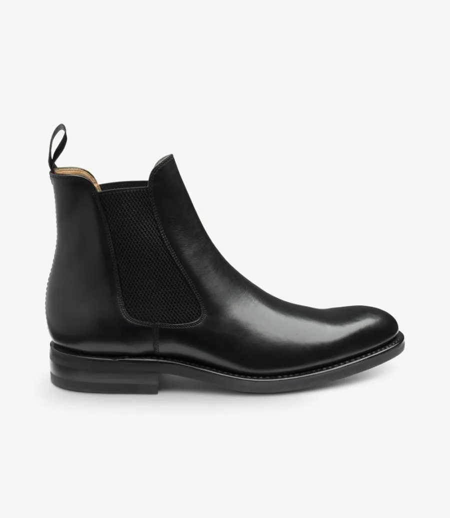 LOAKE Buscot Premium Black Calf Leather Chelsea Boots for Men