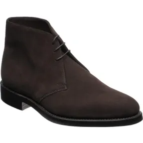 Premium Mens LOAKE Pimlico Dark Brown Suede Chukka Boots 