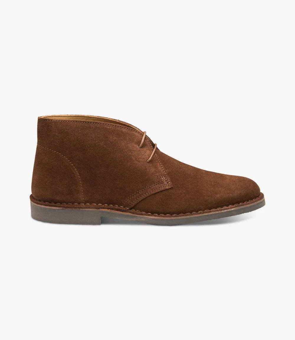 Mens Stylish Brown Suede Desert Boots - LOAKE Sahara Collection