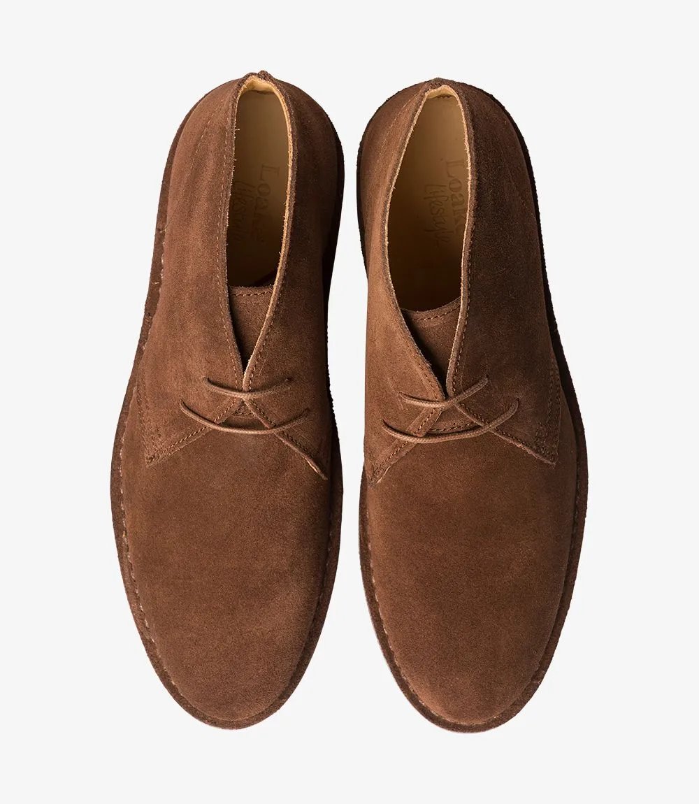 Mens Stylish Brown Suede Desert Boots - LOAKE Sahara Collection